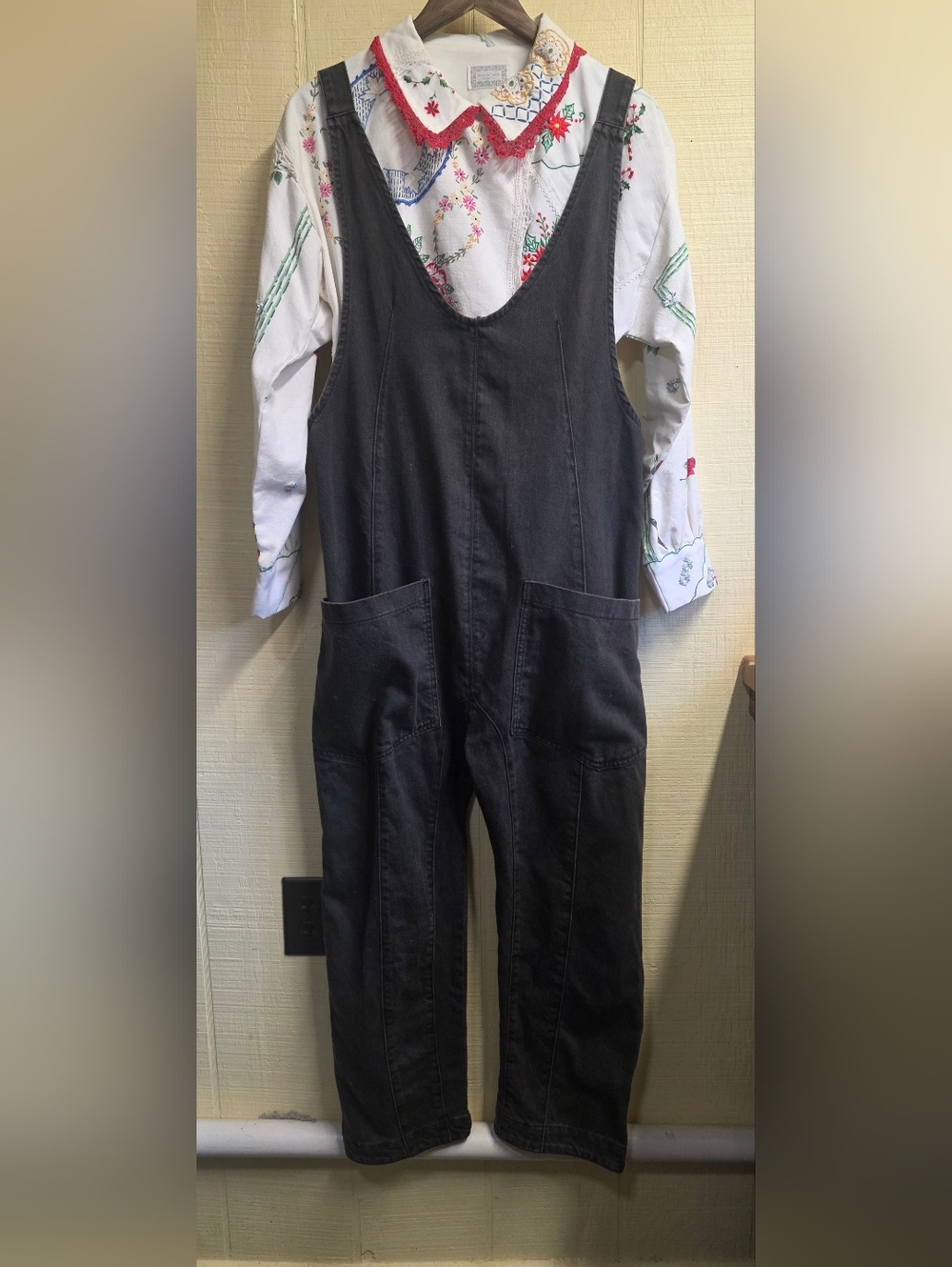 Free People Black Denim Overalls - Women's Casual Jumpsuit NWT